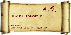 Albini István névjegykártya